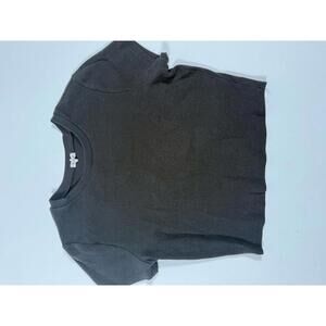 Garage Black Short Sleeve Ribbed Crop Top